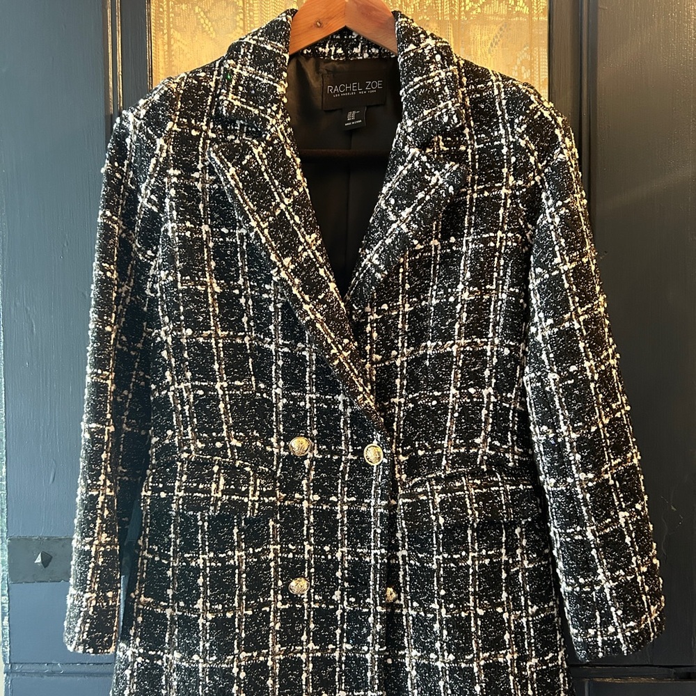 Rachel Zoe Black and White Checkered Blazer